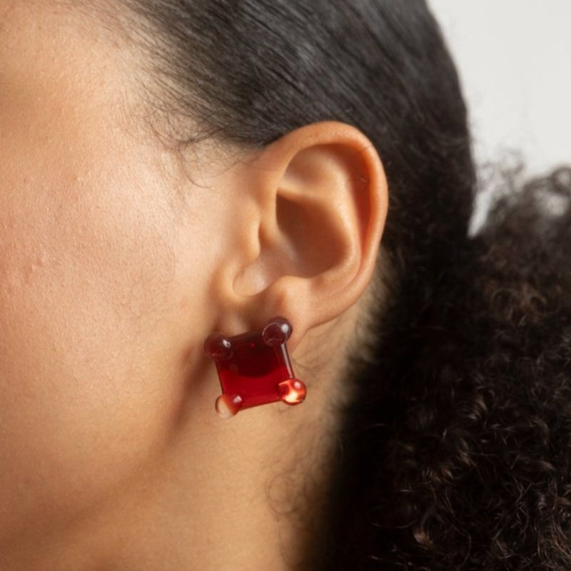 Square Prong Set Earrings by KEANE - At Present Jewelry