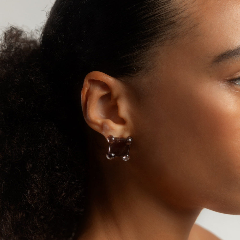 Square Prong Set Earrings by KEANE - At Present Jewelry