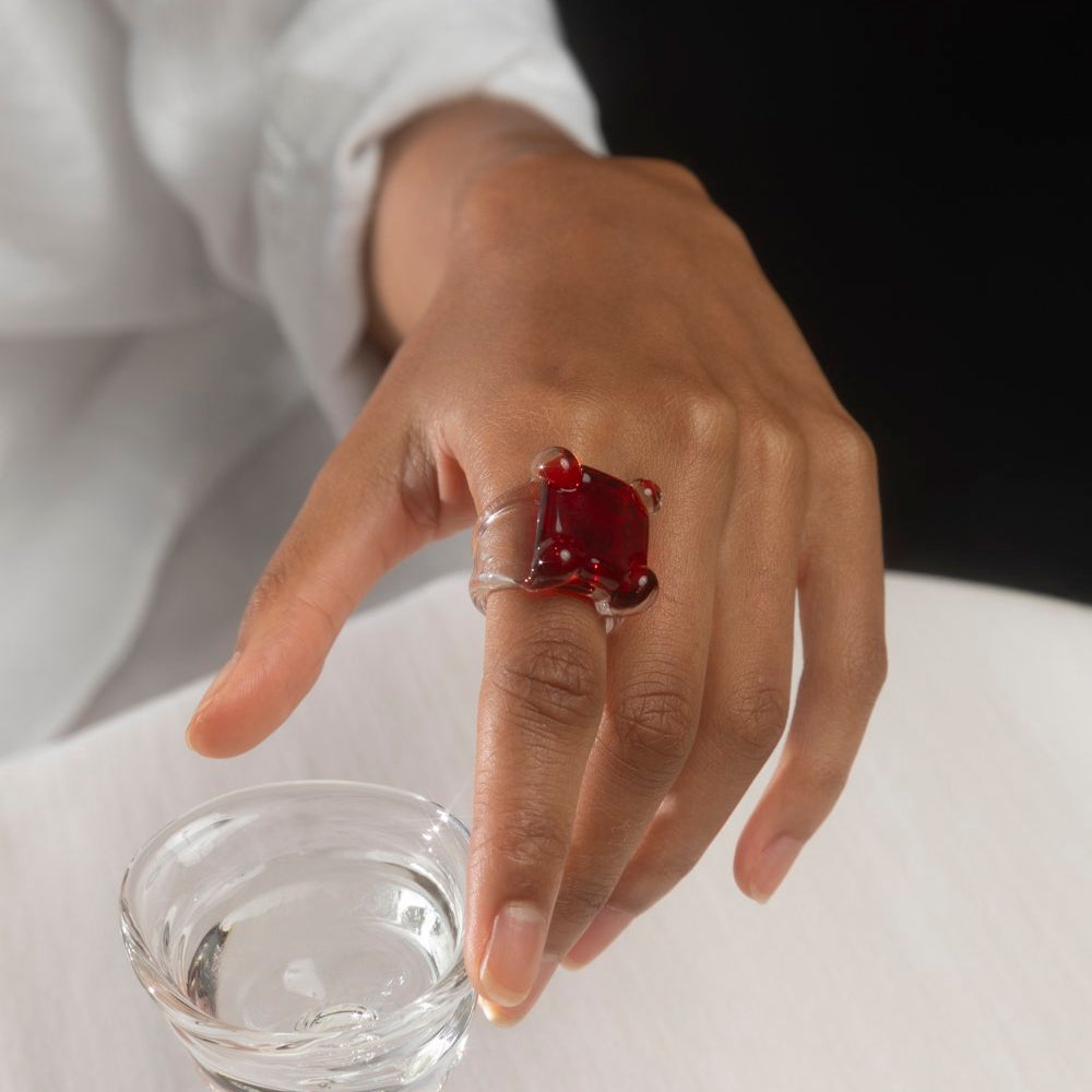 Square Prong Set Ring by KEANE - At Present Jewelry