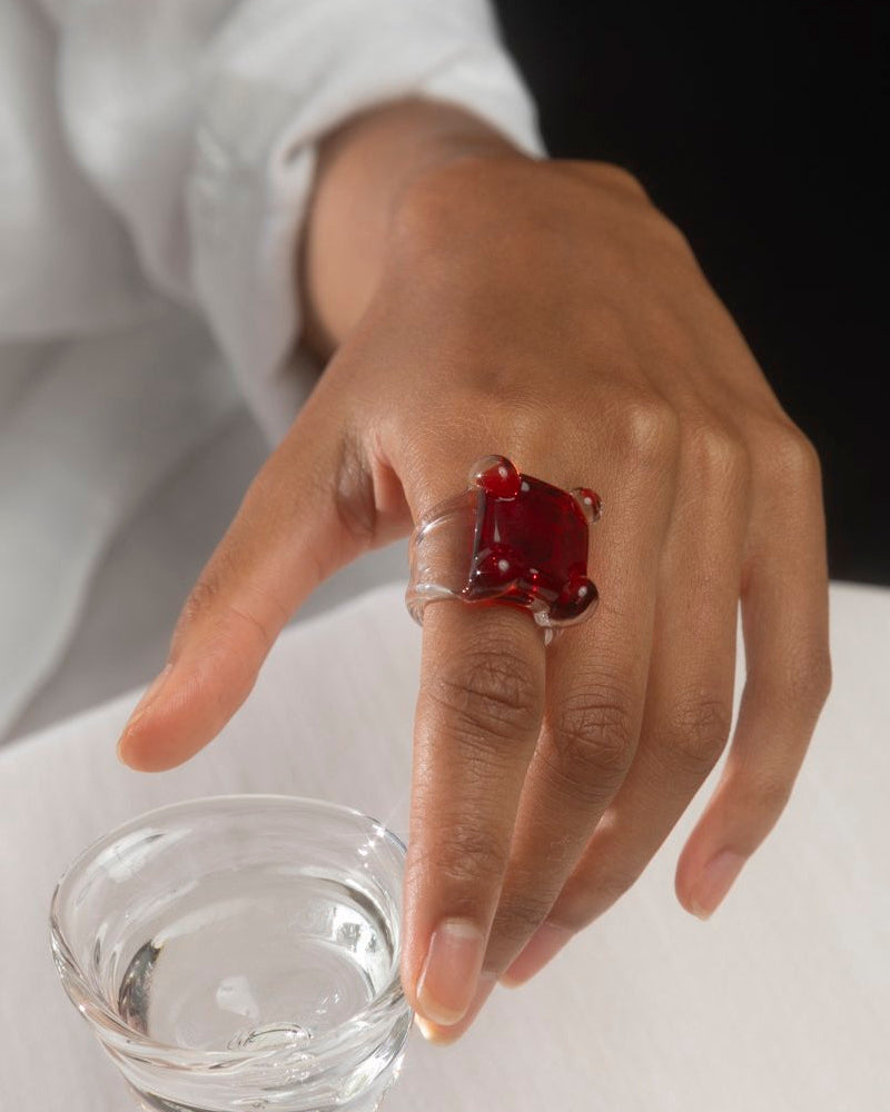 Square Prong Set Ring by KEANE - At Present Jewelry