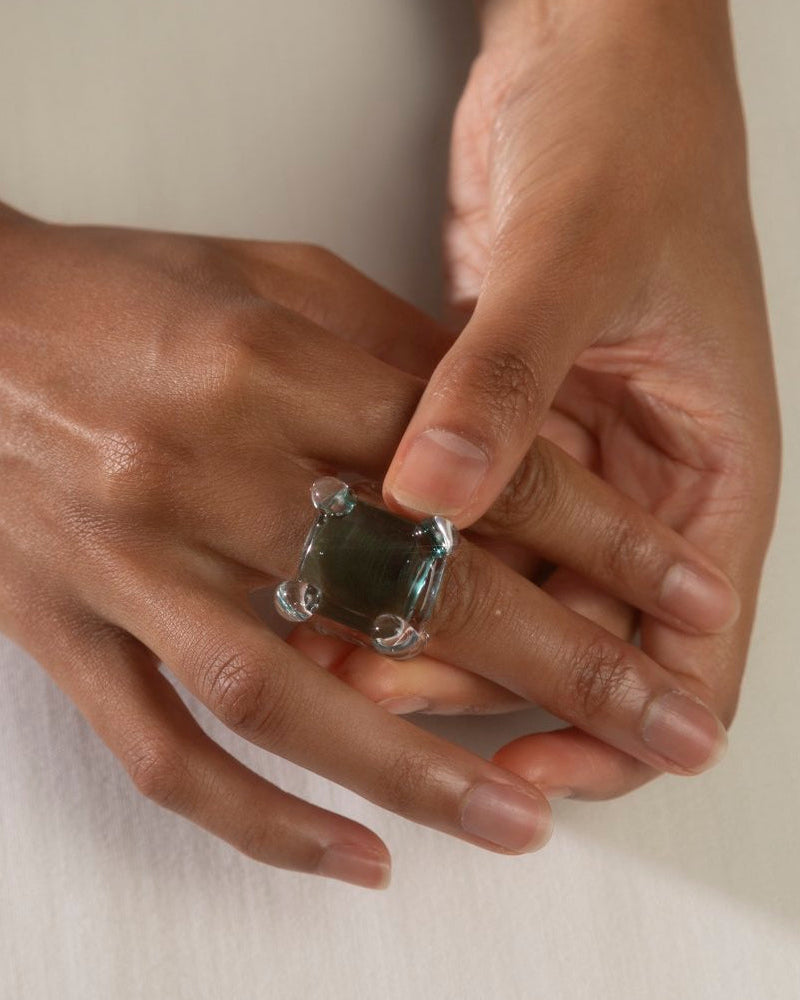 Square Prong Set Ring by KEANE - At Present Jewelry