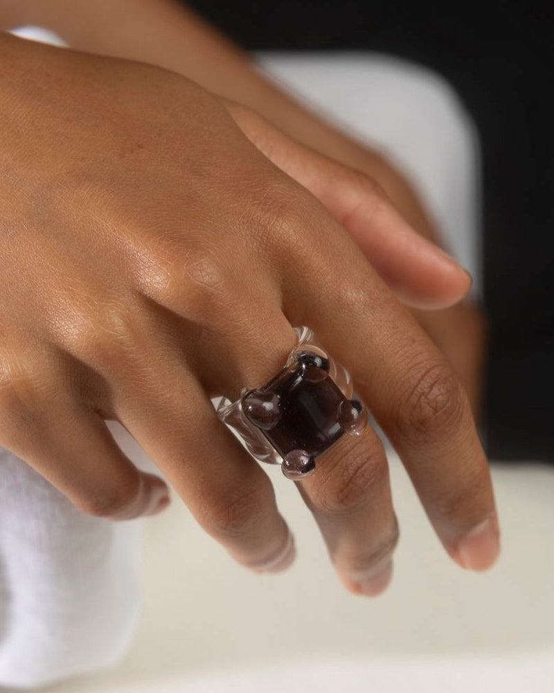 Square Prong Set Ring by KEANE - At Present Jewelry