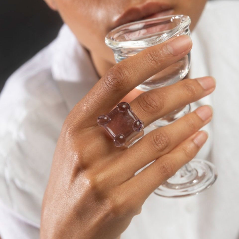 Square Prong Set Ring by KEANE - At Present Jewelry