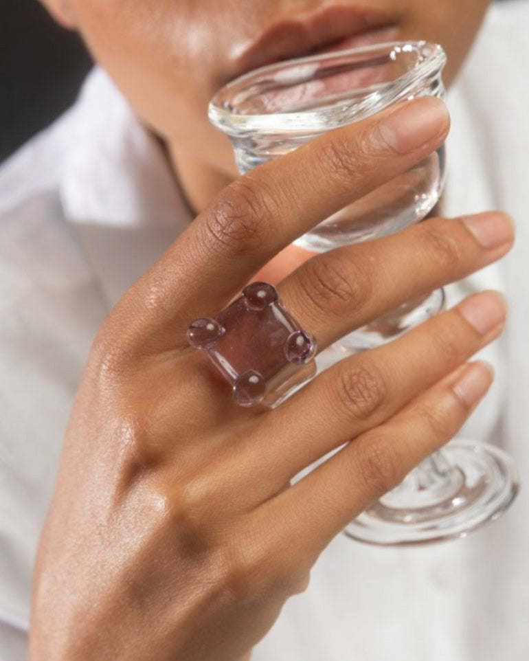 Square Prong Set Ring by KEANE - At Present Jewelry