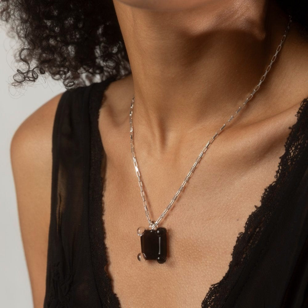 Prong Square Necklace by KEANE - At Present Jewelry