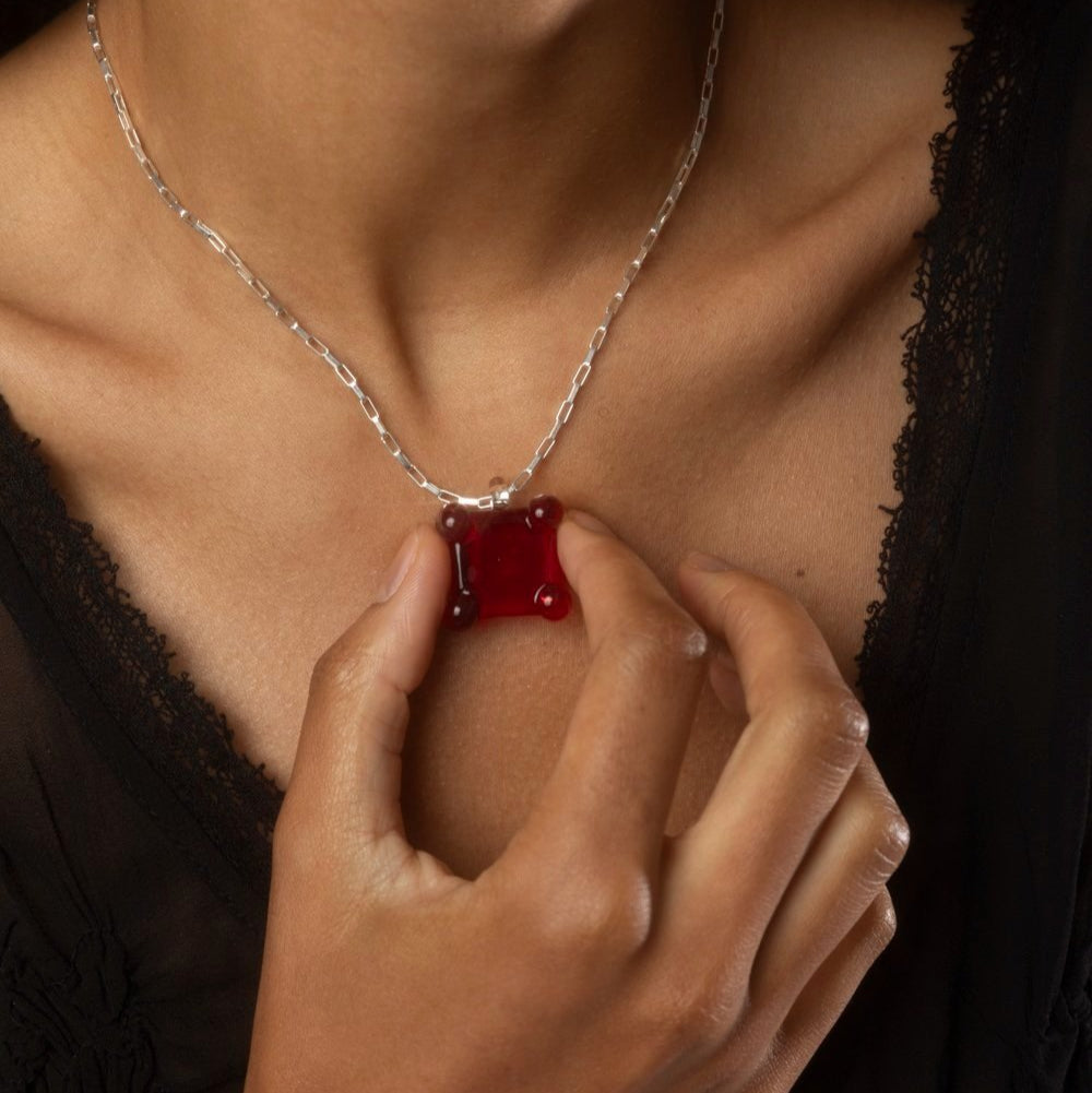 Prong Square Necklace by KEANE - At Present Jewelry