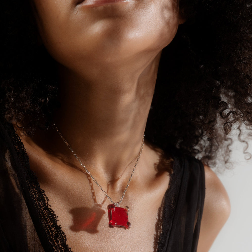 Prong Square Necklace by KEANE - At Present Jewelry