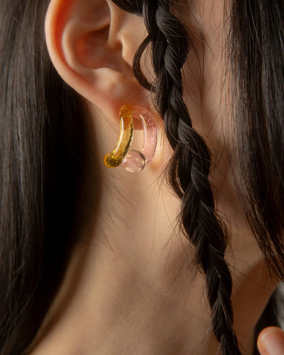 Ribbon Hoop Earrings