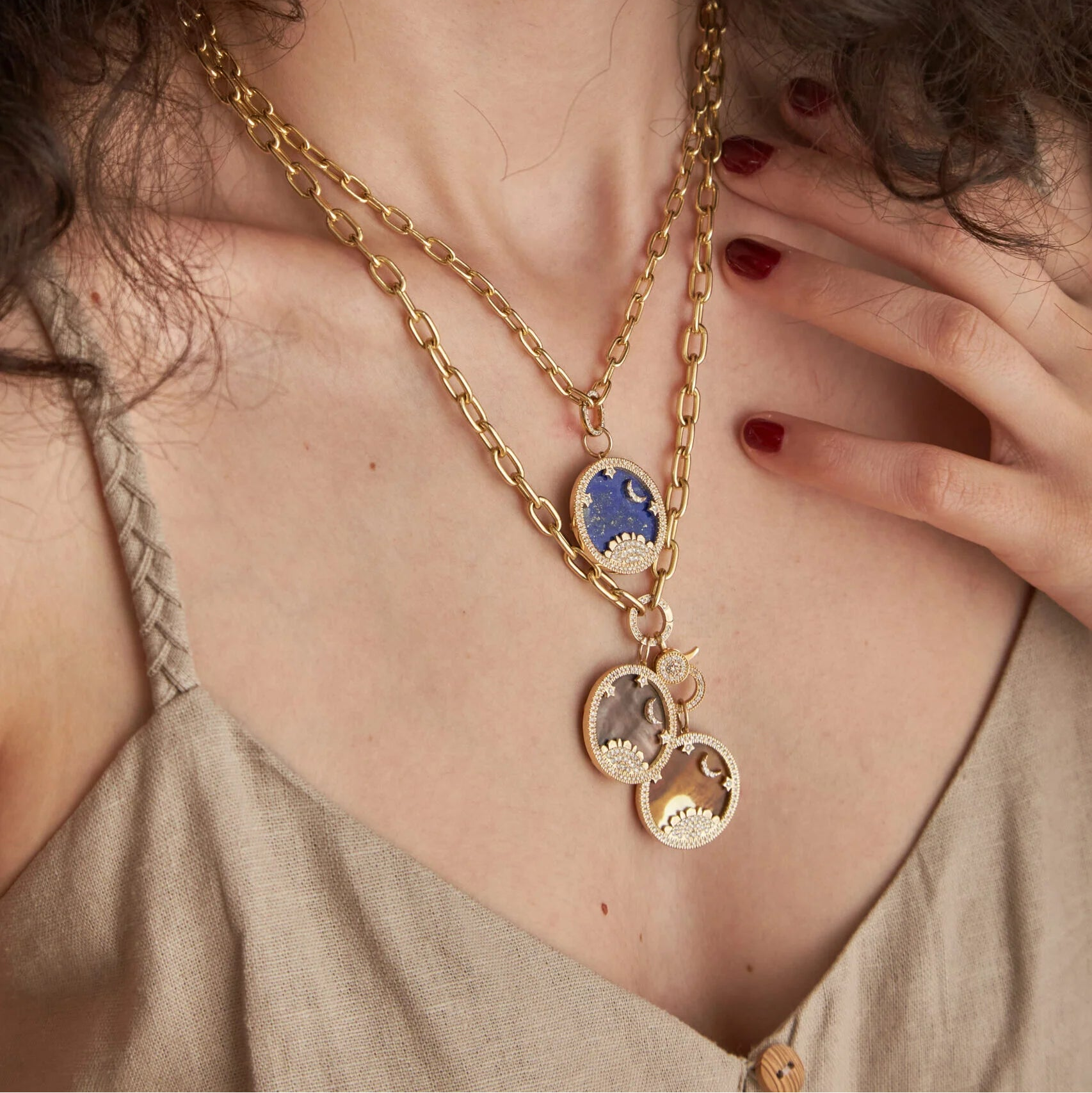 Starry Night Lapis Mountain Charm by Lionheart - At Present Jewelry