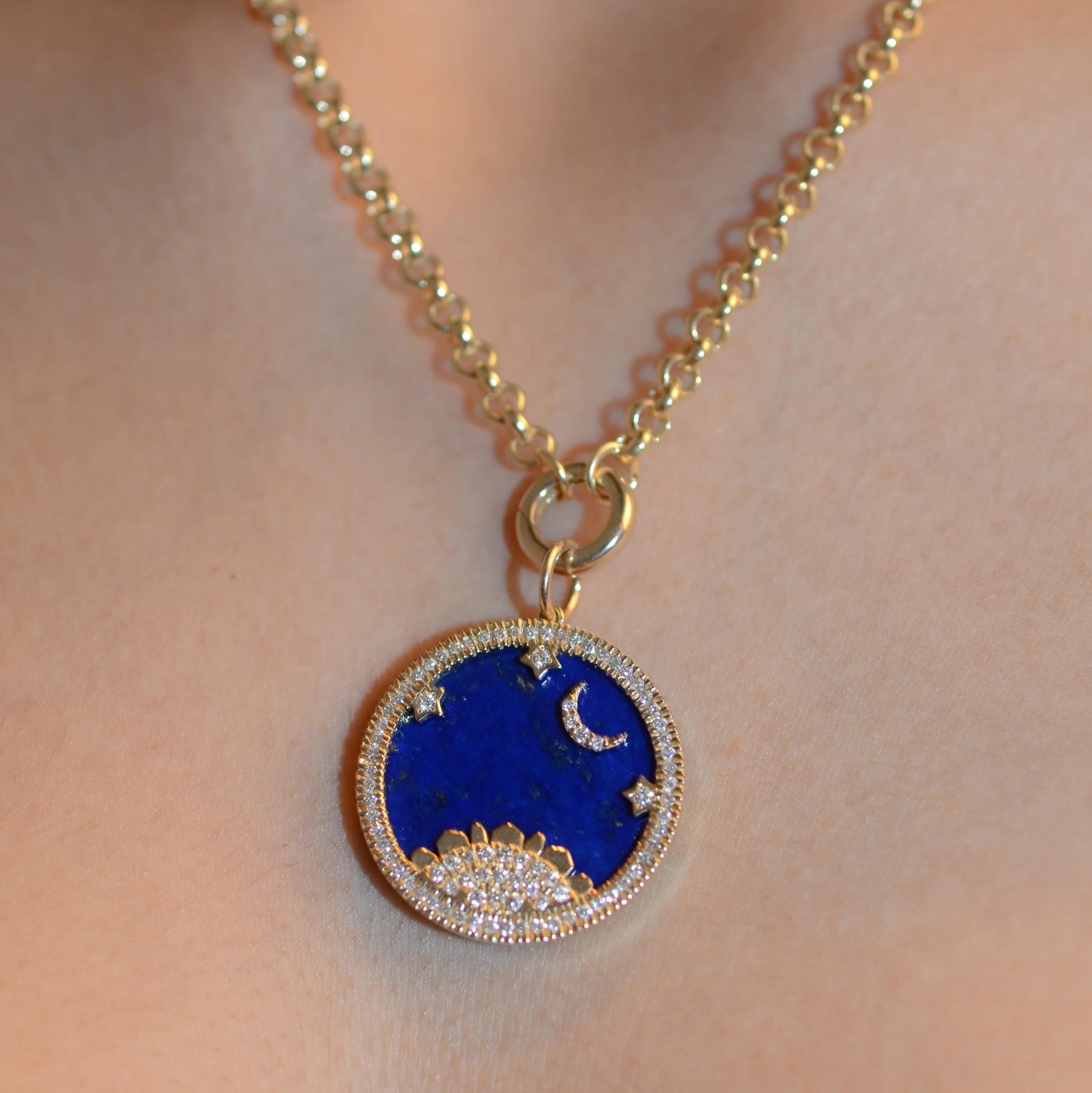 Starry Night Lapis Mountain Charm by Lionheart - At Present Jewelry