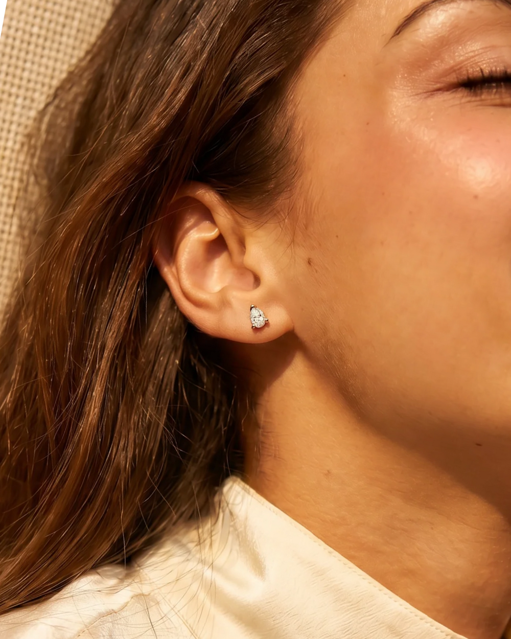Large Ocean Tear Drop Stud Earring