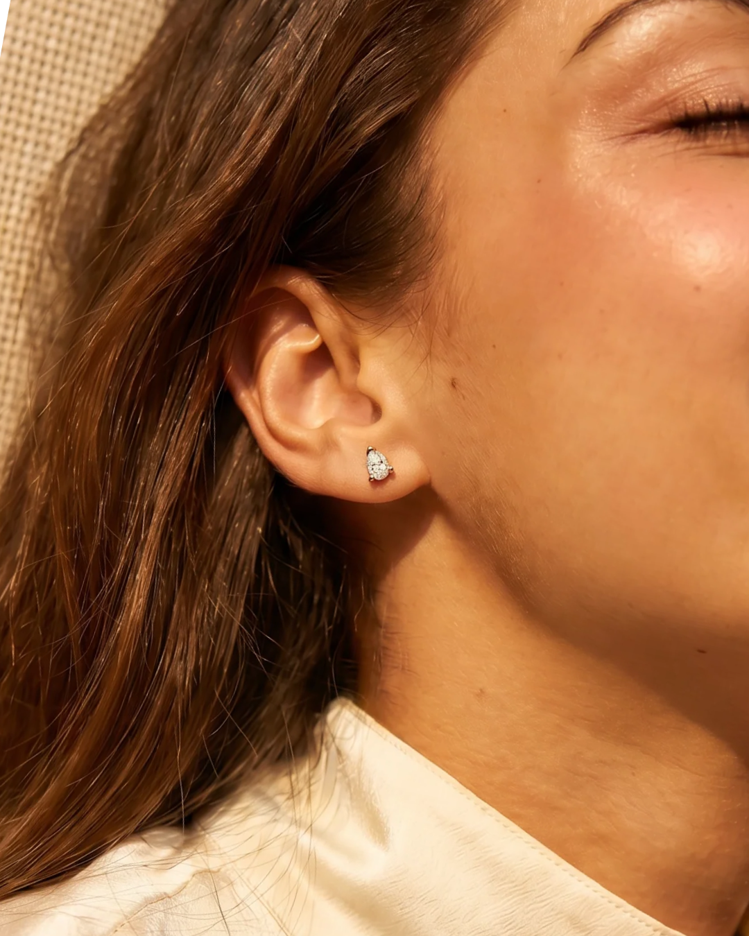 Large Ocean Tear Drop Stud Earring