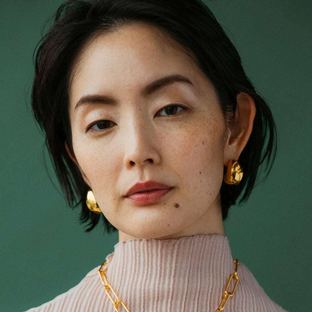 Mini Arp Earrings, Gold Rope by Lizzie Fortunato - At Present Jewelry