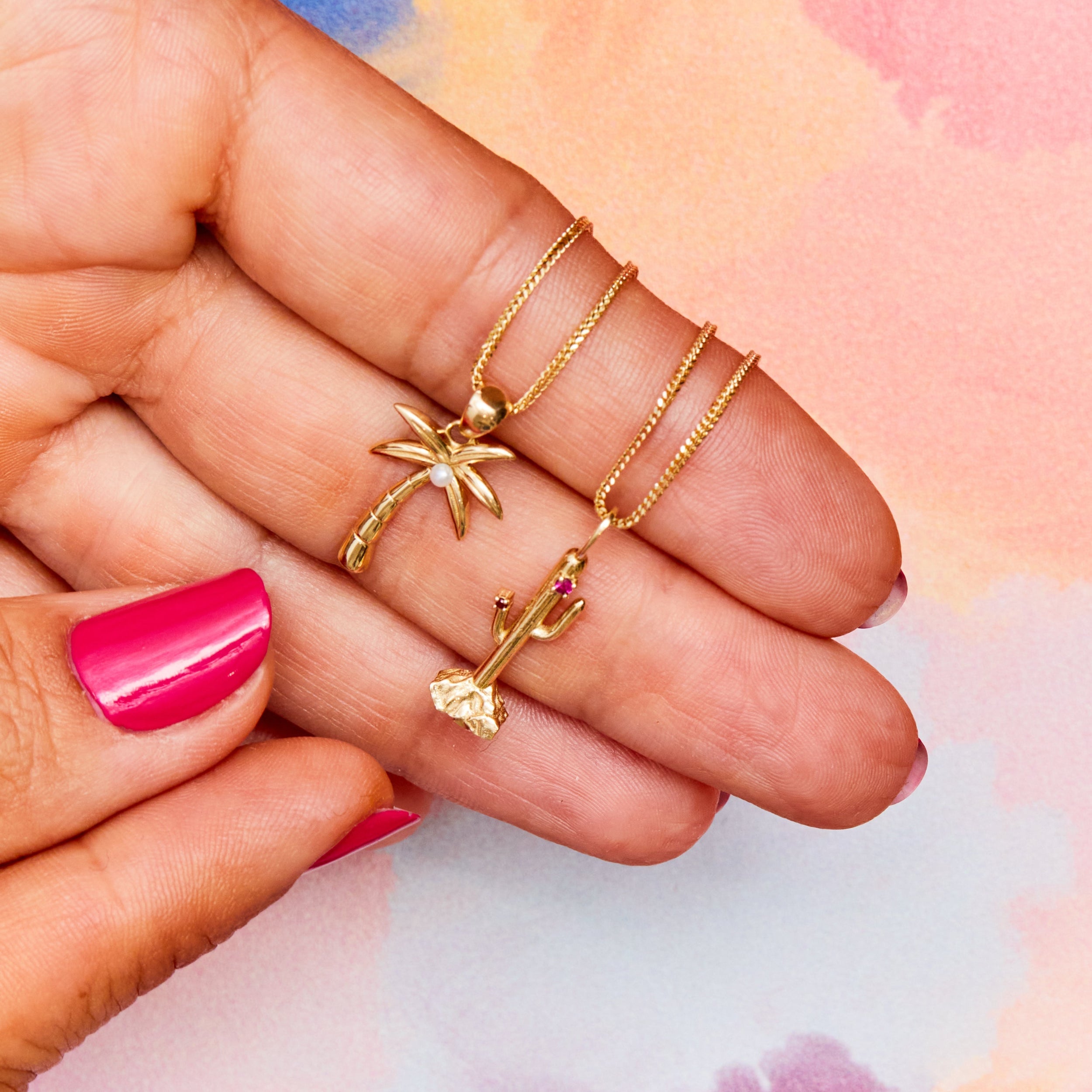 Ruby Blossom Cactus Charm by Ariel Gordon Jewelry - At Present Jewelry