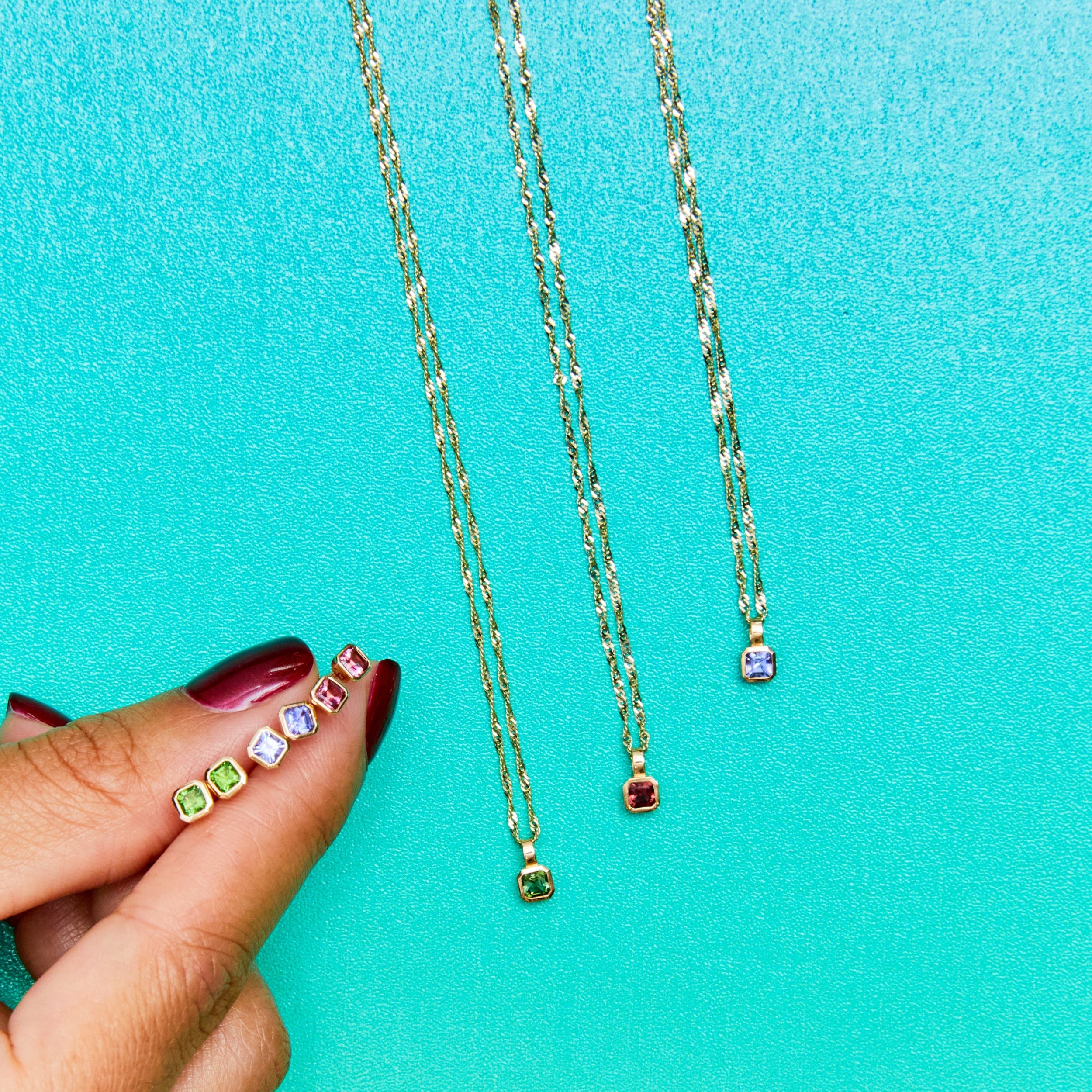 Petite Dahlia Asscher Charm by Ariel Gordon Jewelry - At Present Jewelry