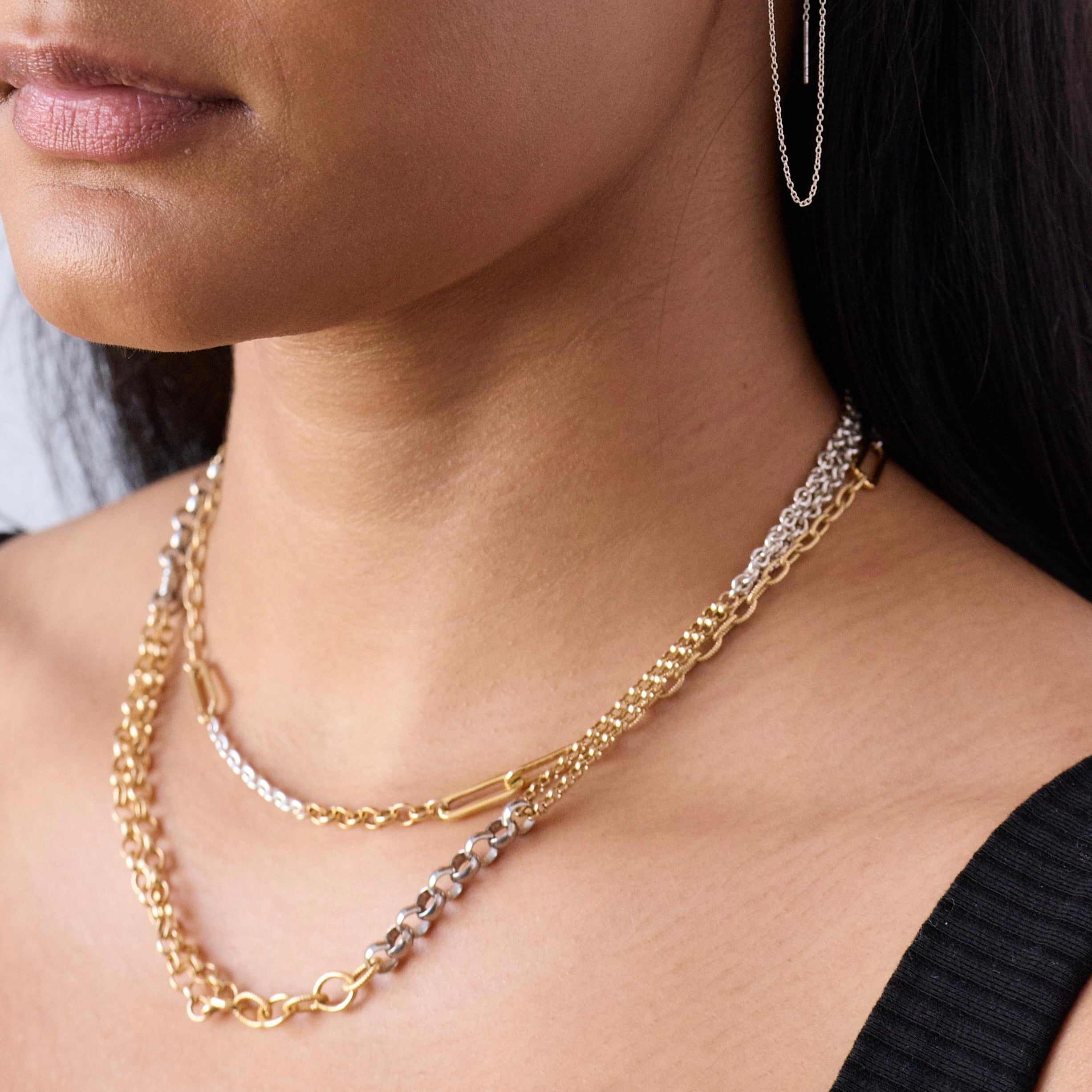 Patchwork Chain Necklace by Monbouquette - At Present Jewelry