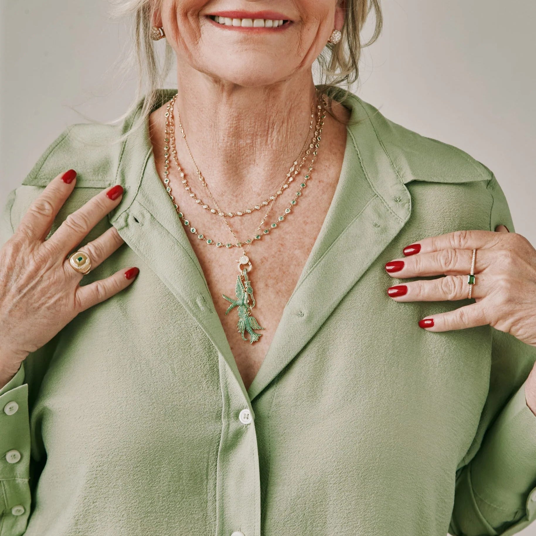 Gemstone Dog Clip Swivel Connector by Lionheart - At Present Jewelry