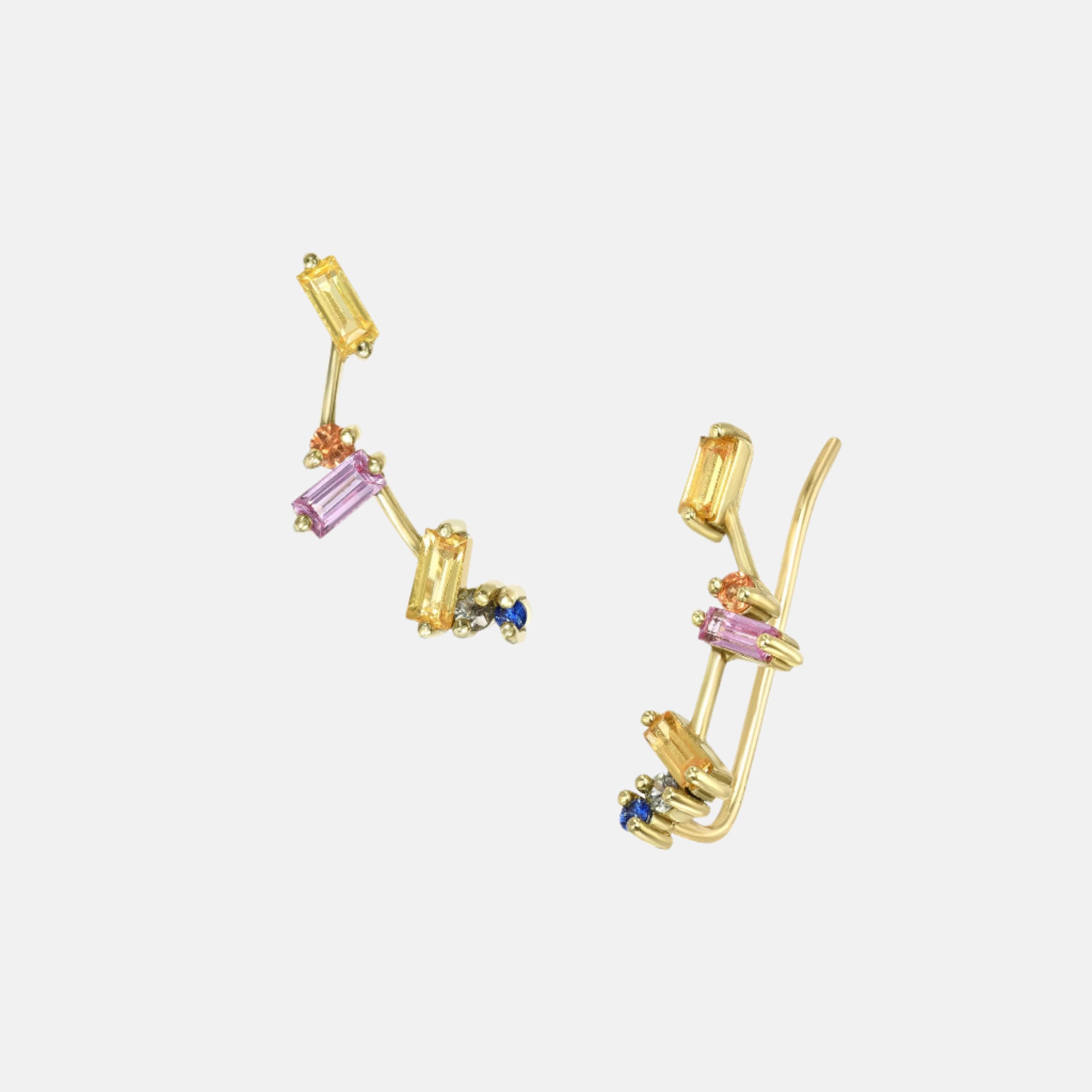 Motley Sapphire Climbers by Meredith Young - At Present Jewelry