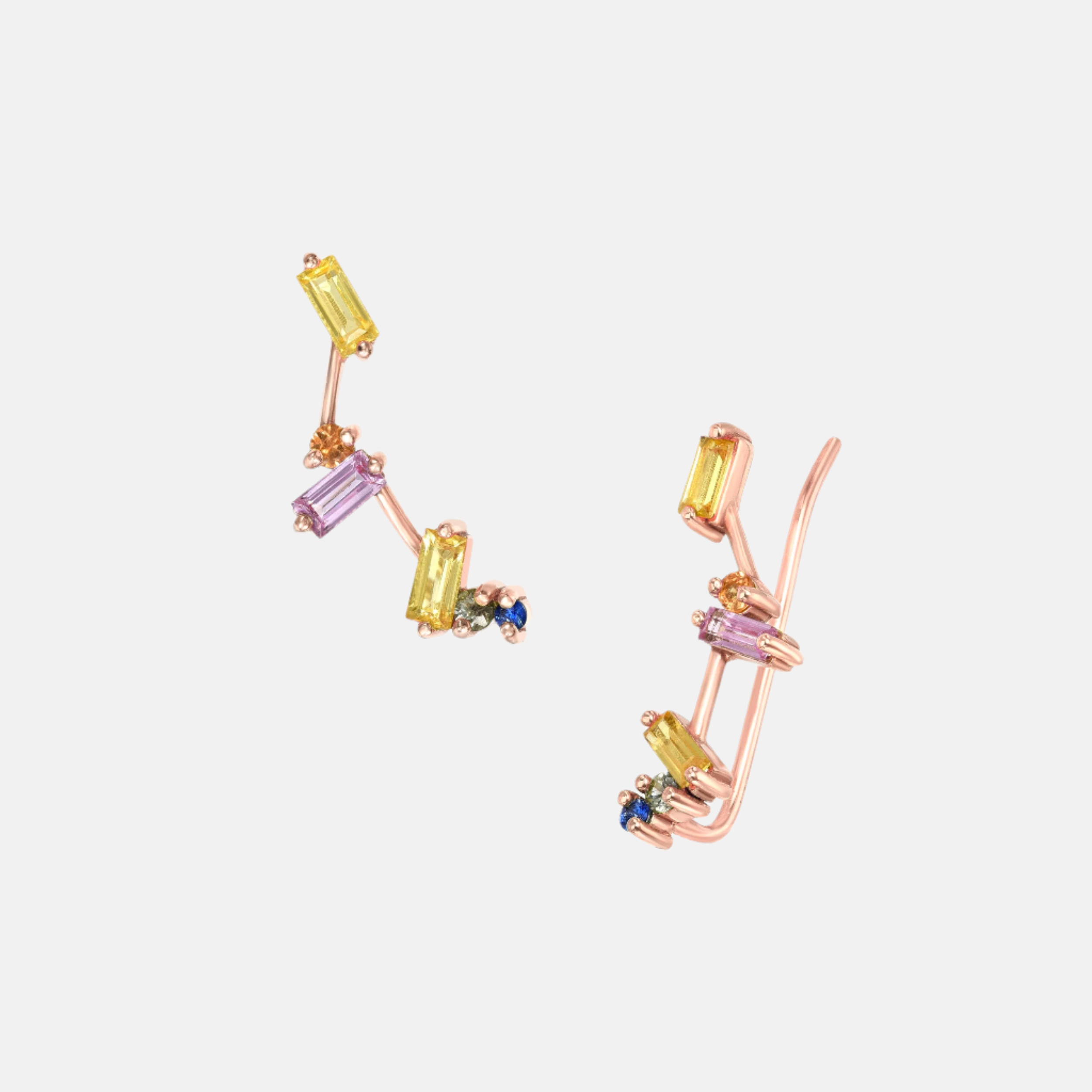 Motley Sapphire Climbers by Meredith Young - At Present Jewelry