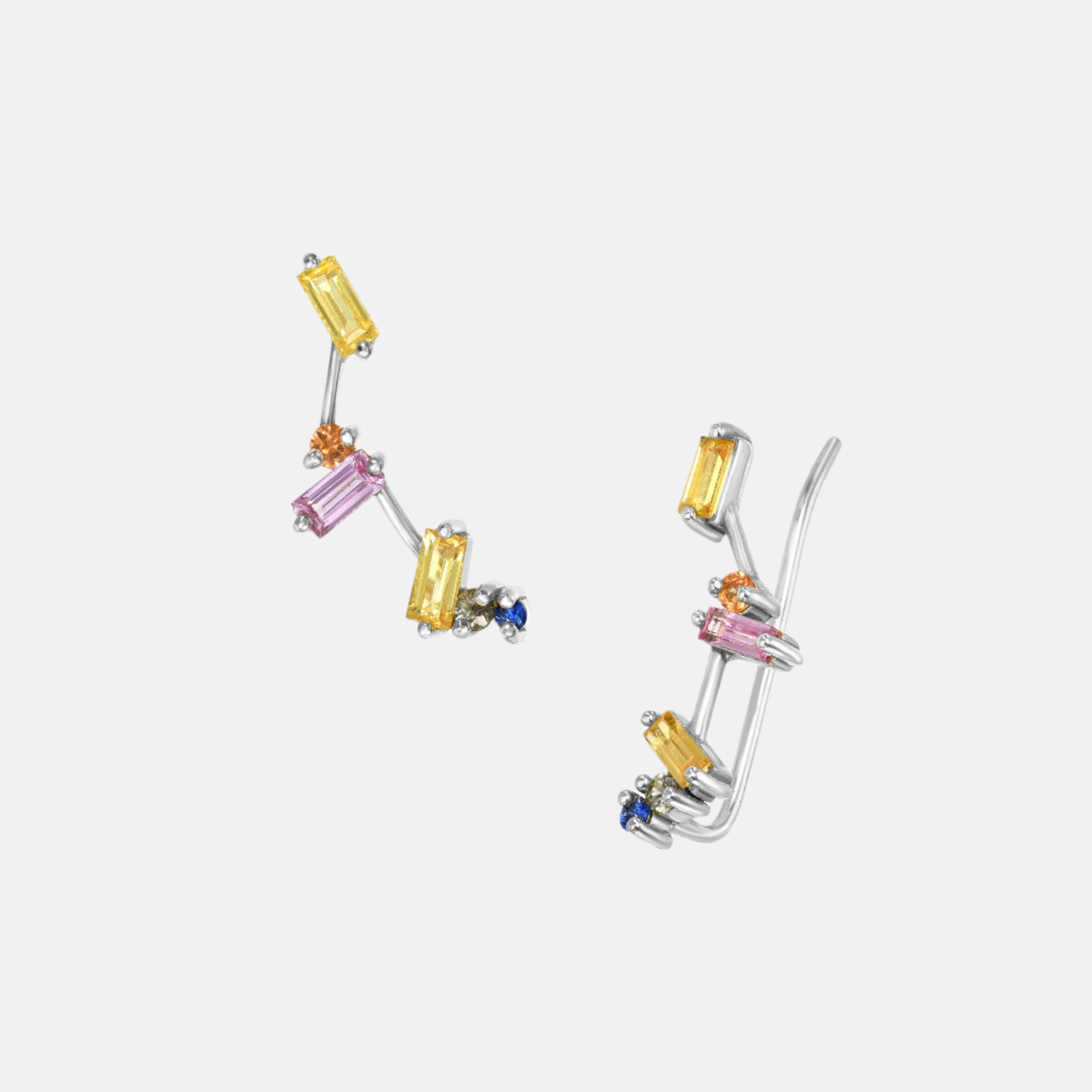 Motley Sapphire Climbers by Meredith Young - At Present Jewelry