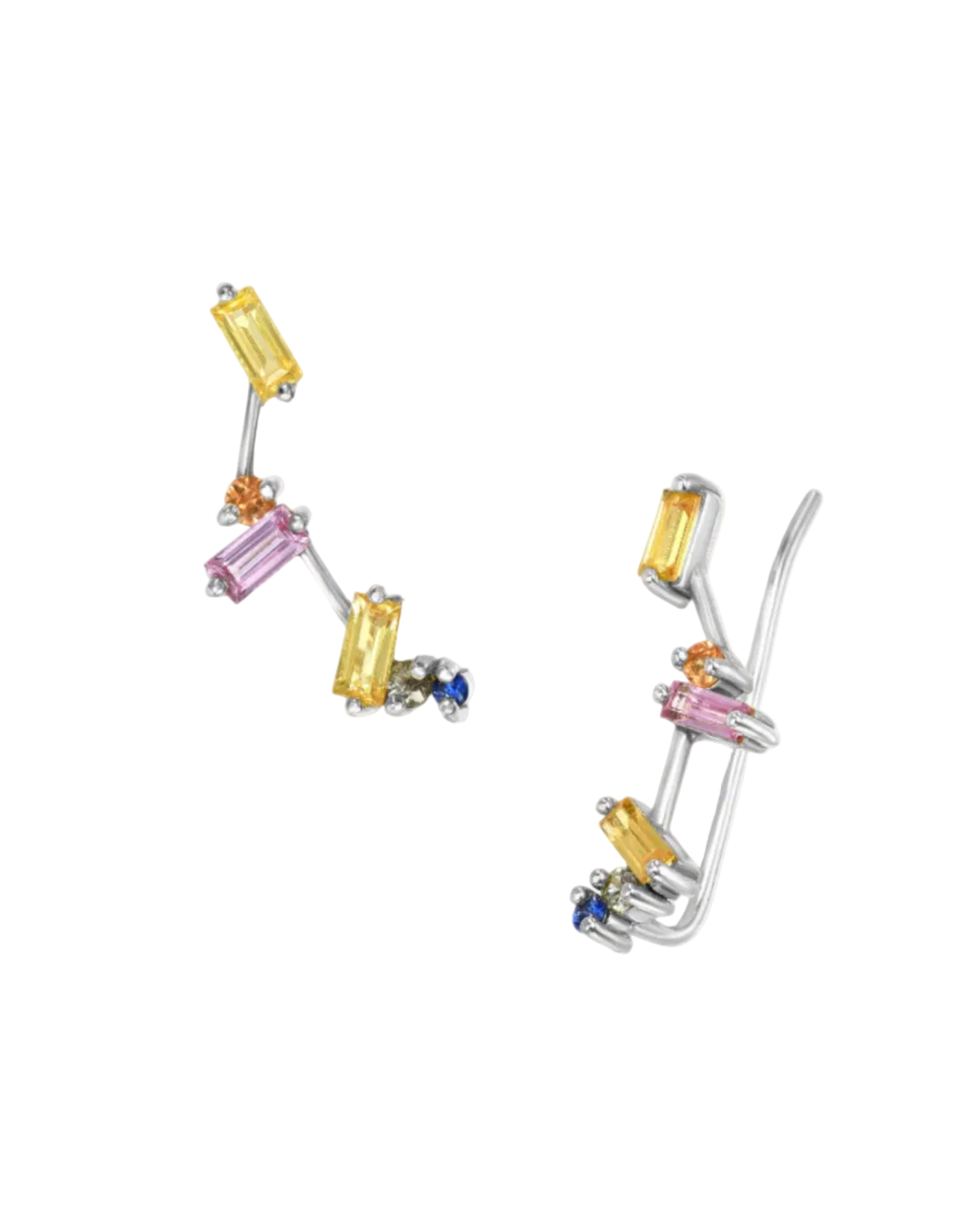Motley Sapphire Climbers by Meredith Young - At Present Jewelry