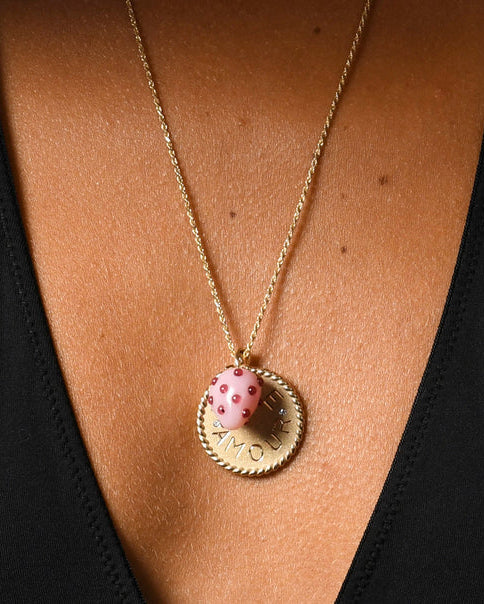 Strawberry Opal Pendant by Ariel Gordon Jewelry - At Present Jewelry
