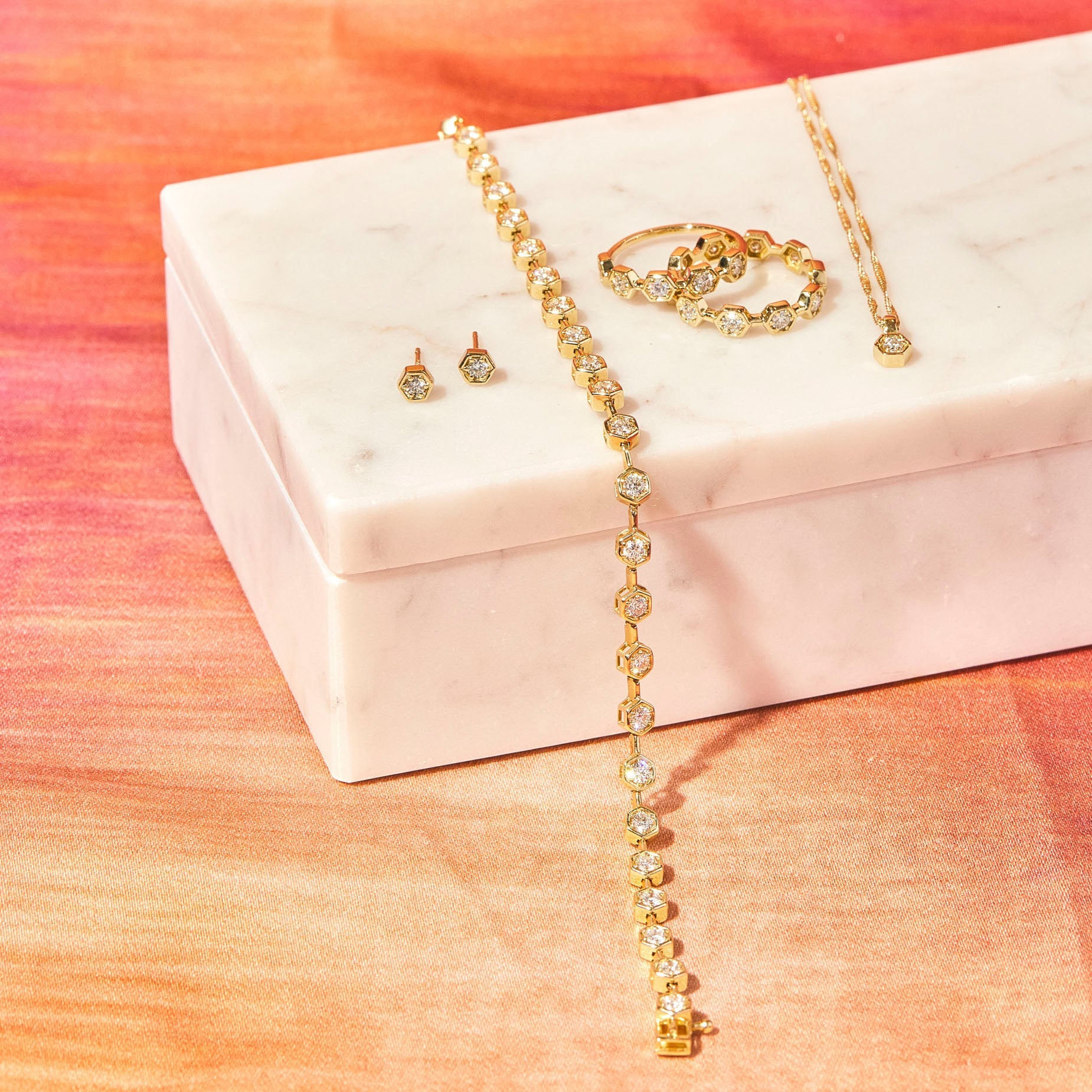 Diamond Hex Tennis Bracelet by Ariel Gordon Jewelry - At Present Jewelry