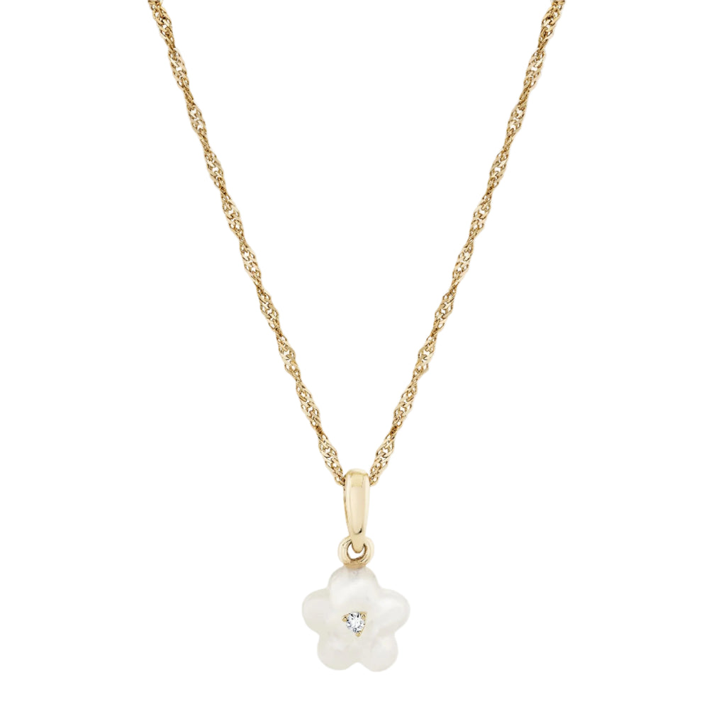 Diamond Blossom Mother of Pearl Charm by Ariel Gordon Jewelry - At Present Jewelry