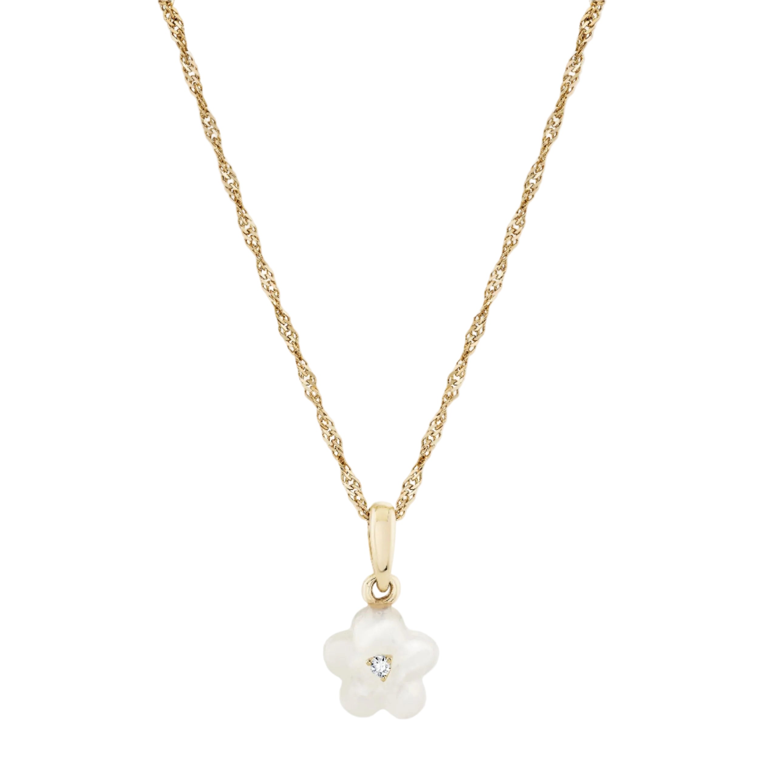 Diamond Blossom Mother of Pearl Charm by Ariel Gordon Jewelry - At Present Jewelry