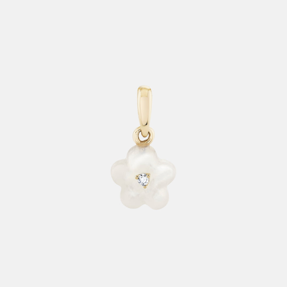Diamond Blossom Mother of Pearl Charm by Ariel Gordon Jewelry - At Present Jewelry