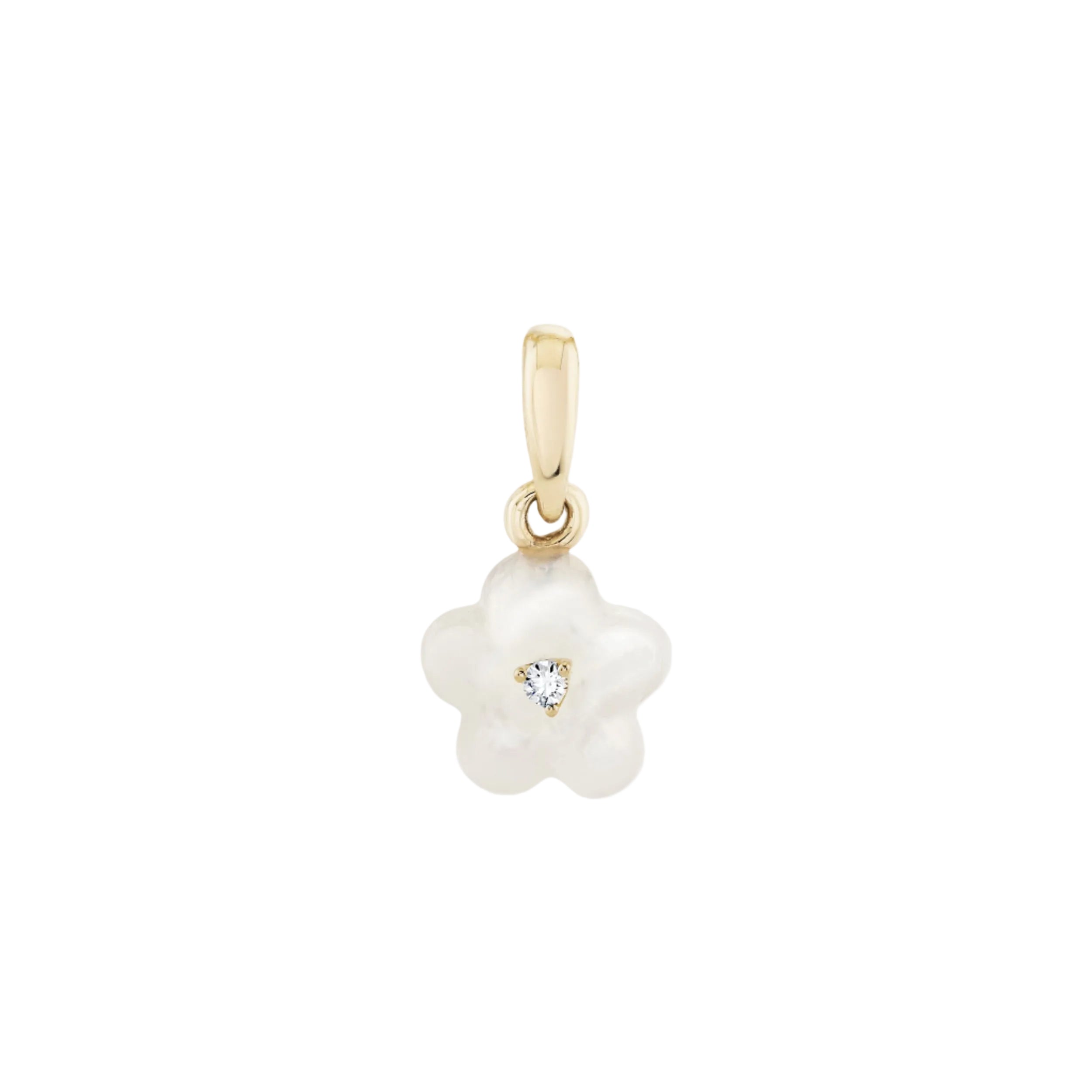 Diamond Blossom Mother of Pearl Charm by Ariel Gordon Jewelry - At Present Jewelry