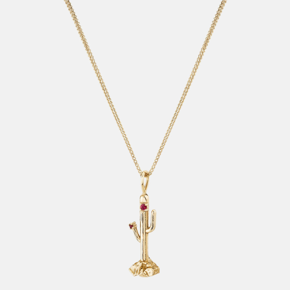 Ruby Blossom Cactus Charm by Ariel Gordon Jewelry - At Present Jewelry