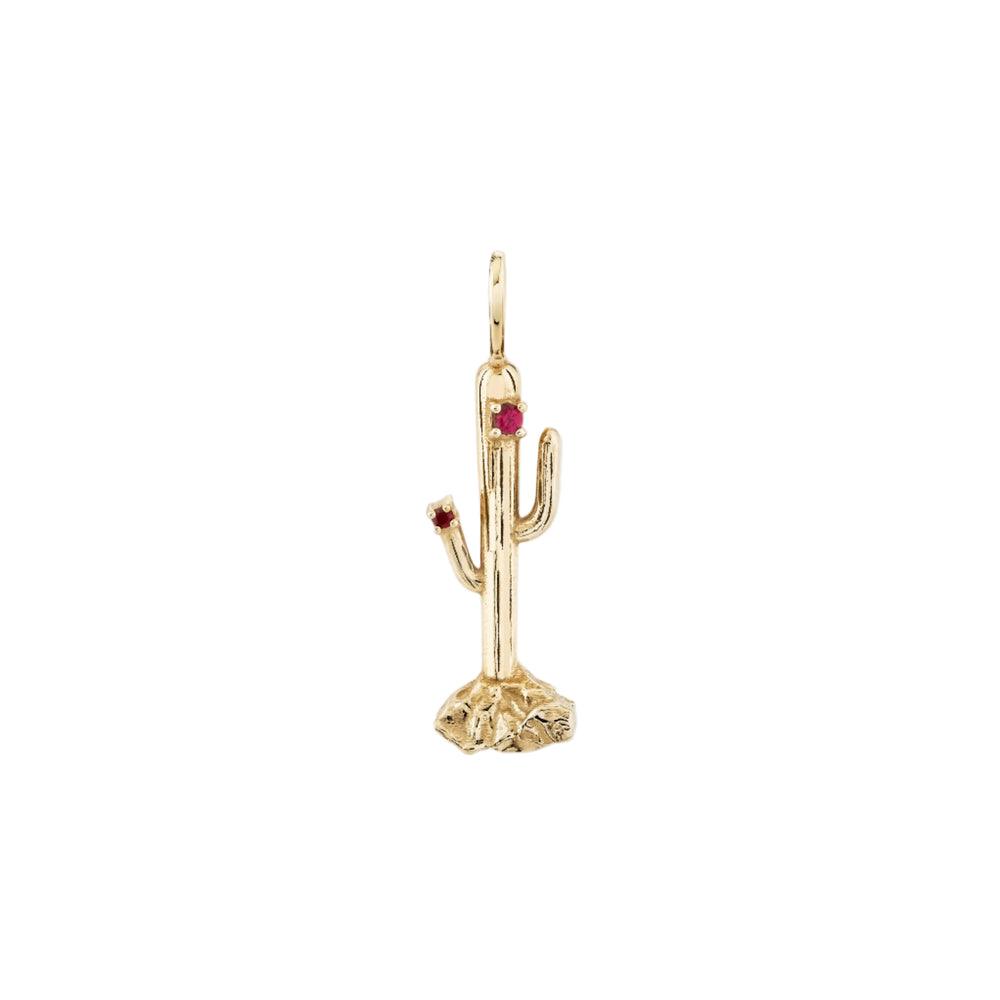 Ruby Blossom Cactus Charm by Ariel Gordon Jewelry - At Present Jewelry