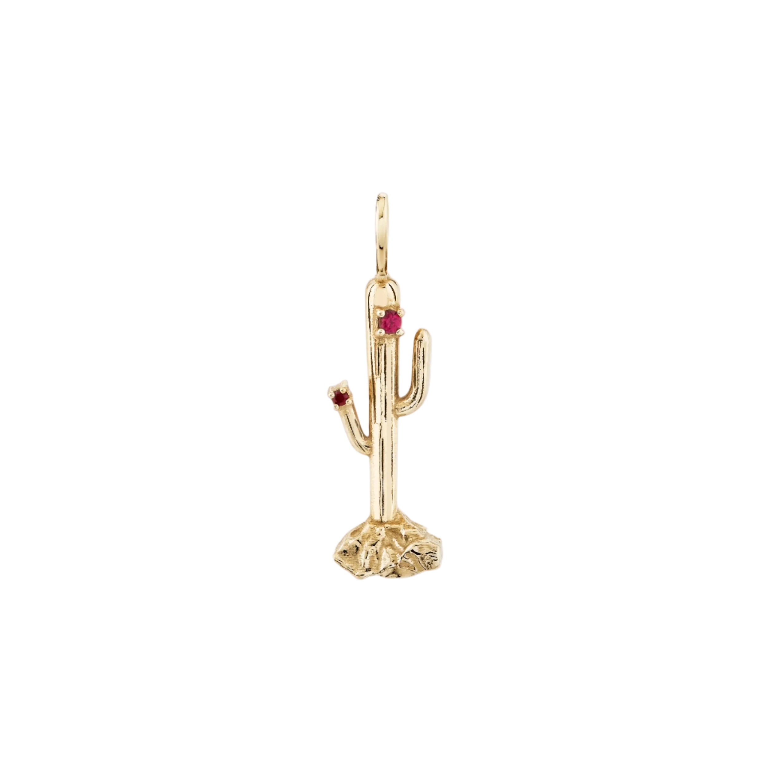 Ruby Blossom Cactus Charm by Ariel Gordon Jewelry - At Present Jewelry