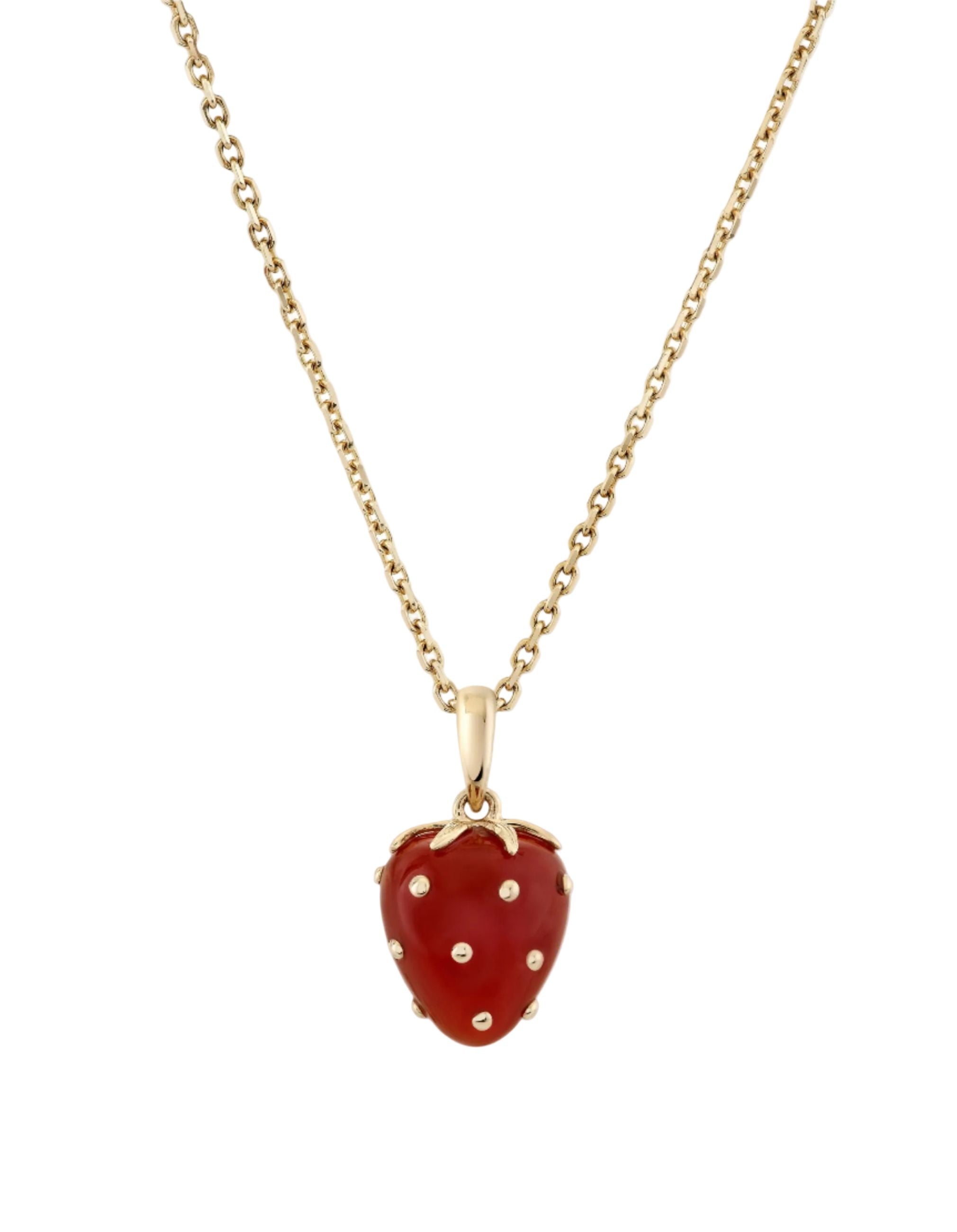 Petite Strawberry Agate Pendant