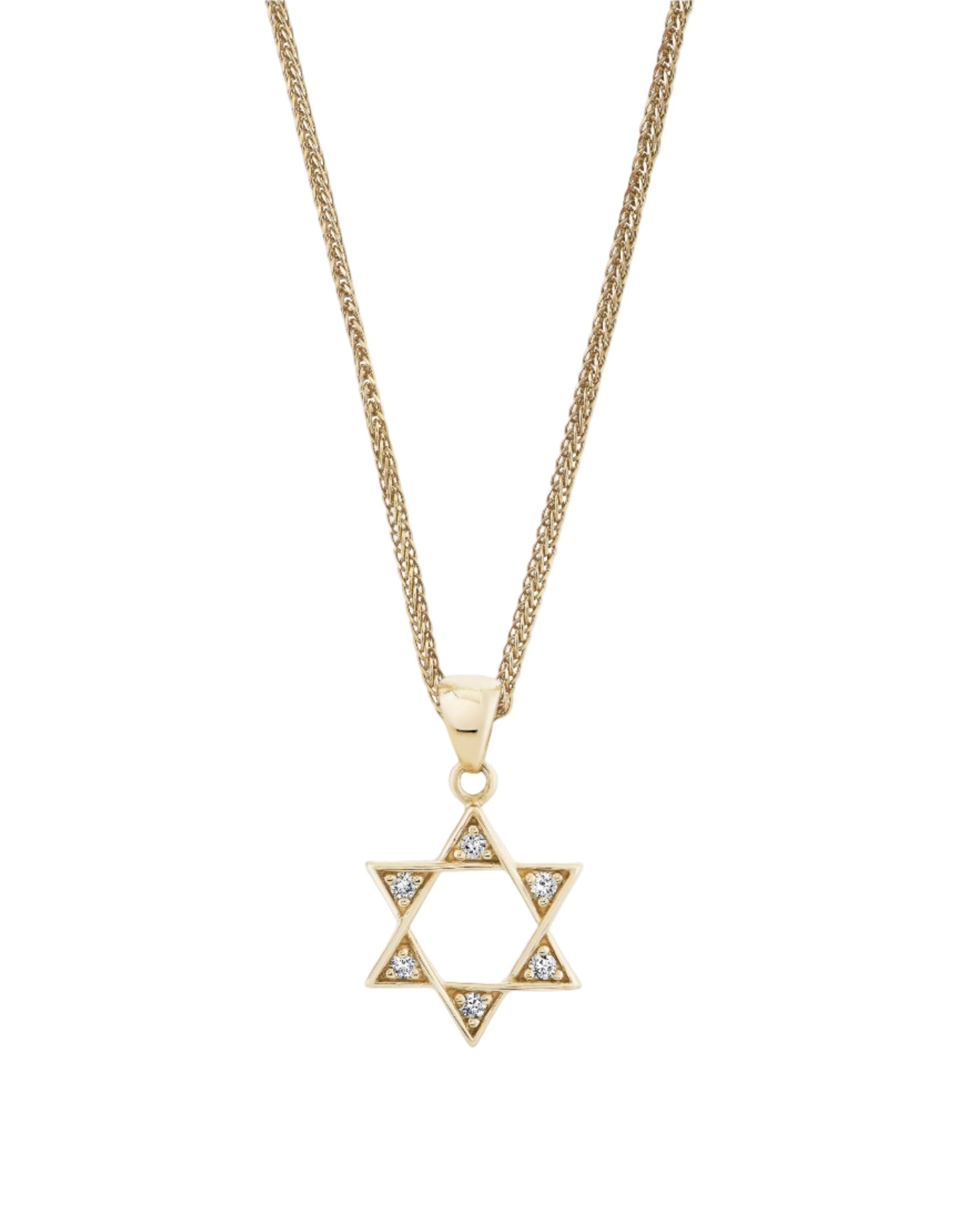 Diamond Star of David Talisman Charm