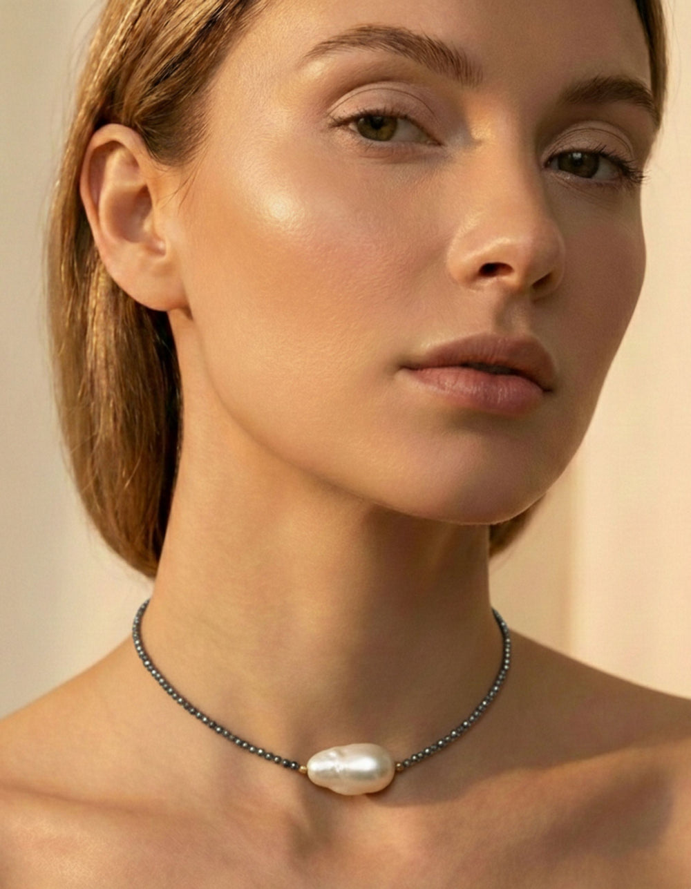 Labradorite Single Baroque Pearl Gemstone Necklace