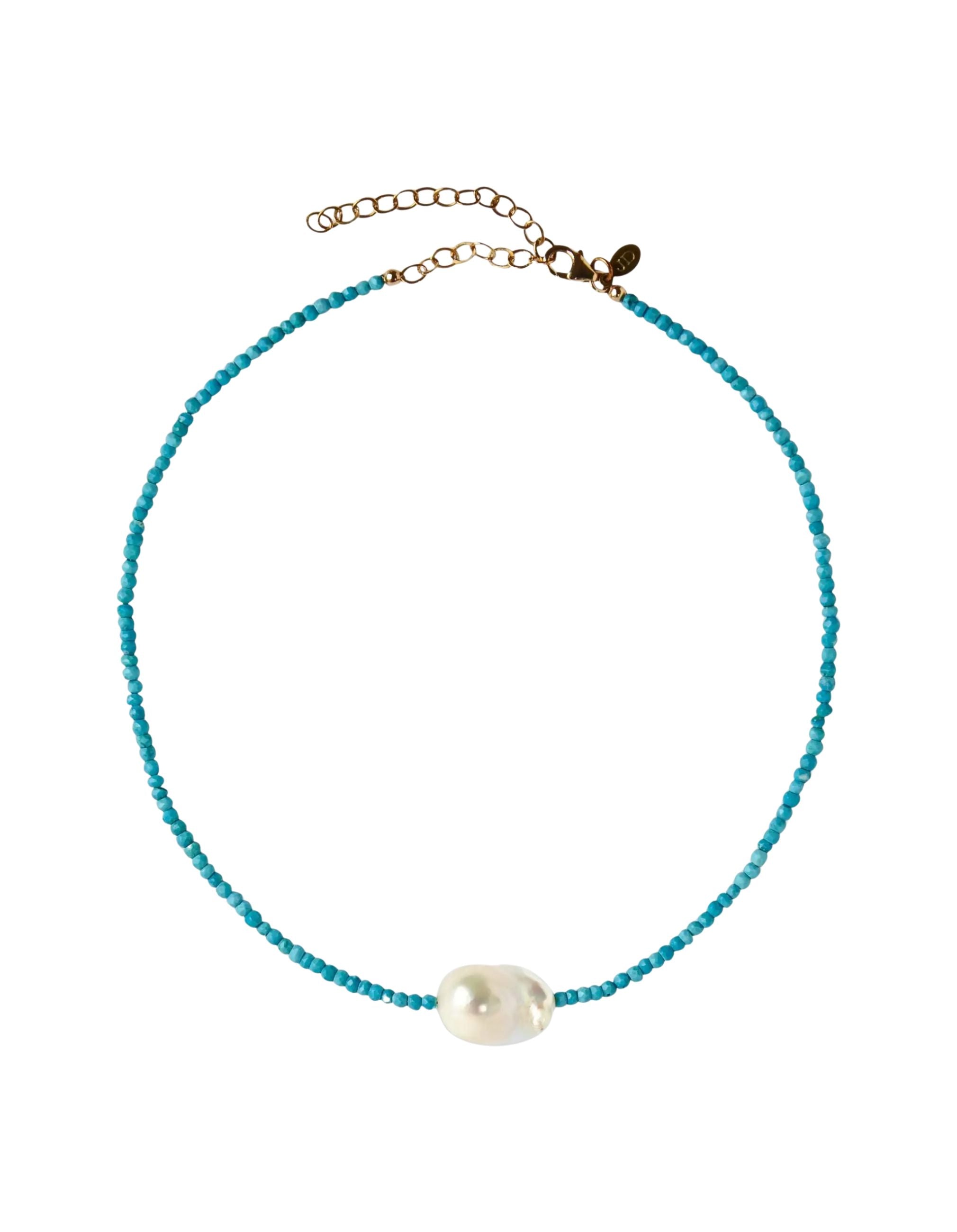 Single Baroque Pearl Gemstone Necklace
