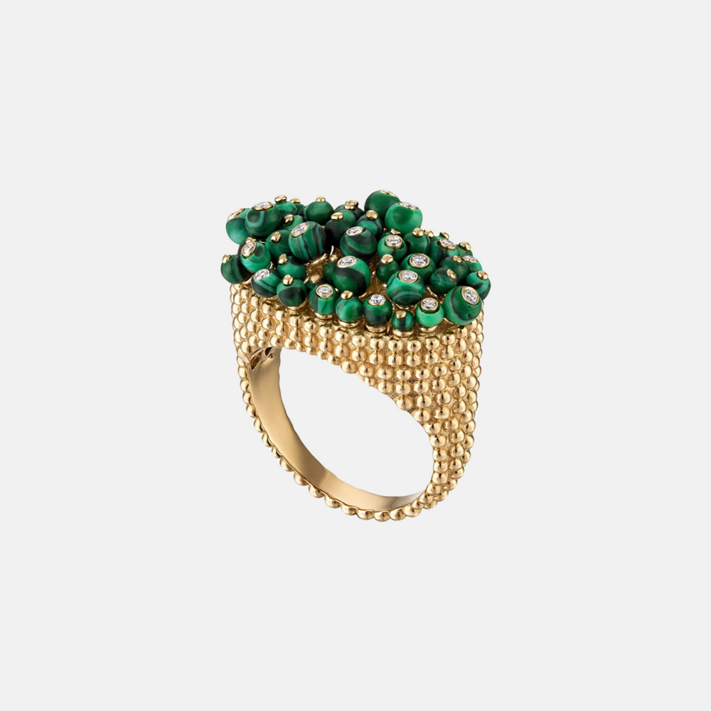 Bubbles Explosion Ring, Malachite by Eden Presley - At Present Jewelry