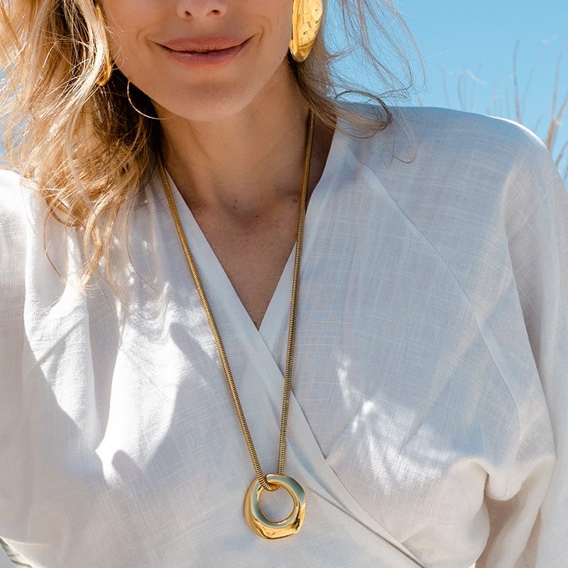 Organic Circle Pendant by Christina Caruso - At Present Jewelry