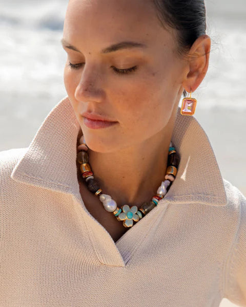 Tile Earrings, Pale Pink - At Present Jewelry