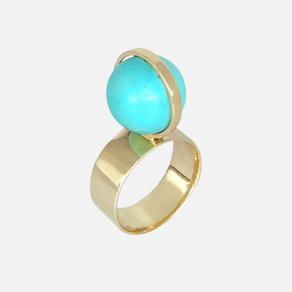 Perched Setting Ring with Turquoise by Leslie Paige Jewelry - At Present Jewelry