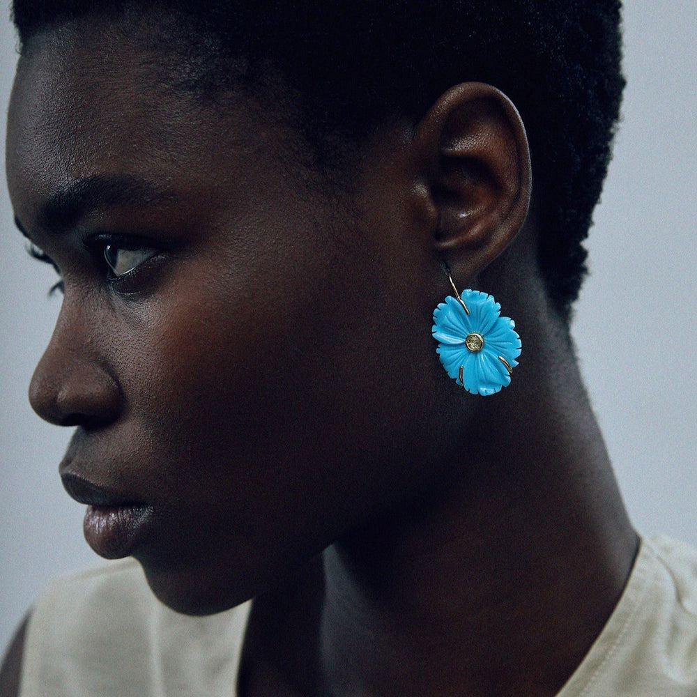 New Bloom Earrings, Cerulean by Lizzie Fortunato - At Present Jewelry
