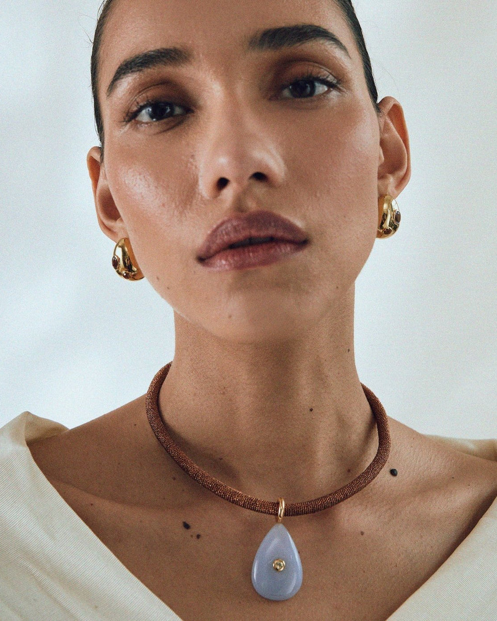 Mini Arp Earrings, Studded Gold by Lizzie Fortunato - At Present Jewelry