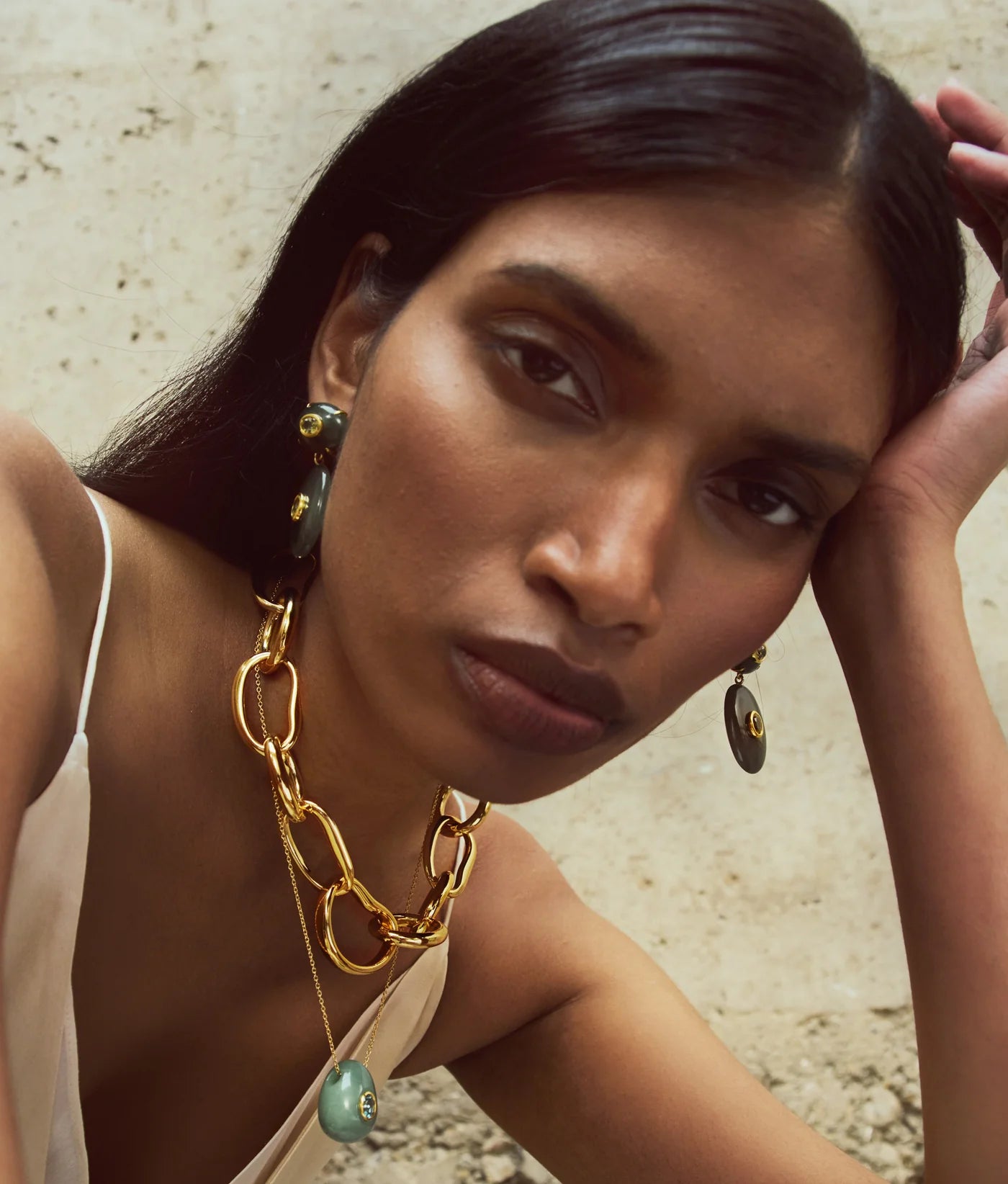 Constance Necklace in Green Aventurine