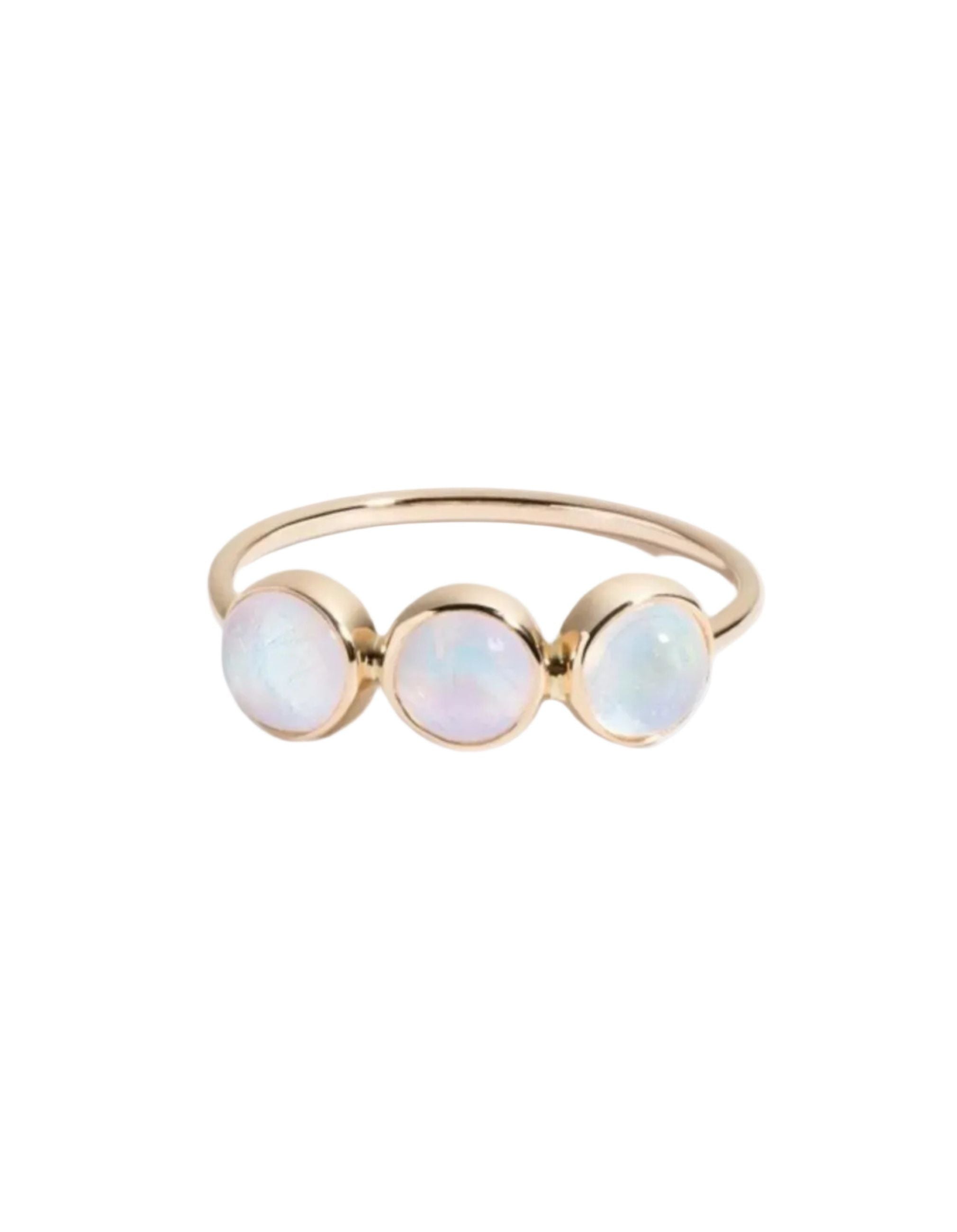 Triple Rainbow Moonstone Ring