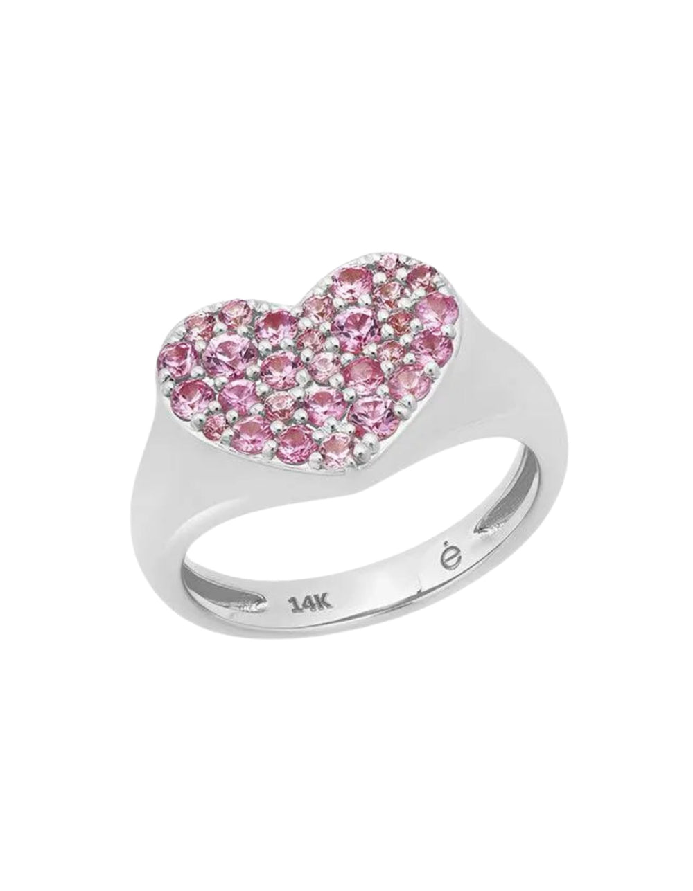 Pink Sapphire Smushed Heart Pinky Ring