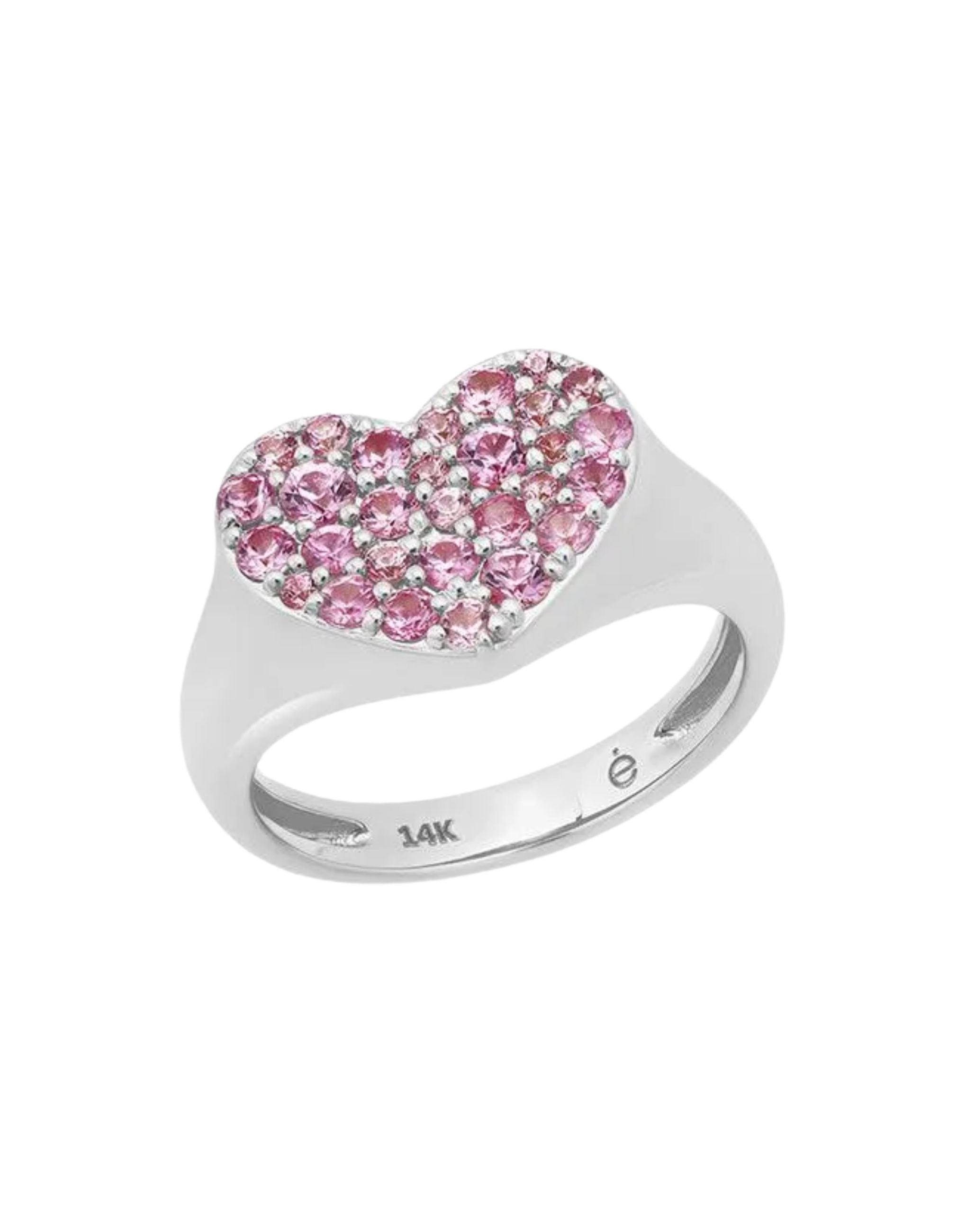 Pink Sapphire Smushed Heart Pinky Ring