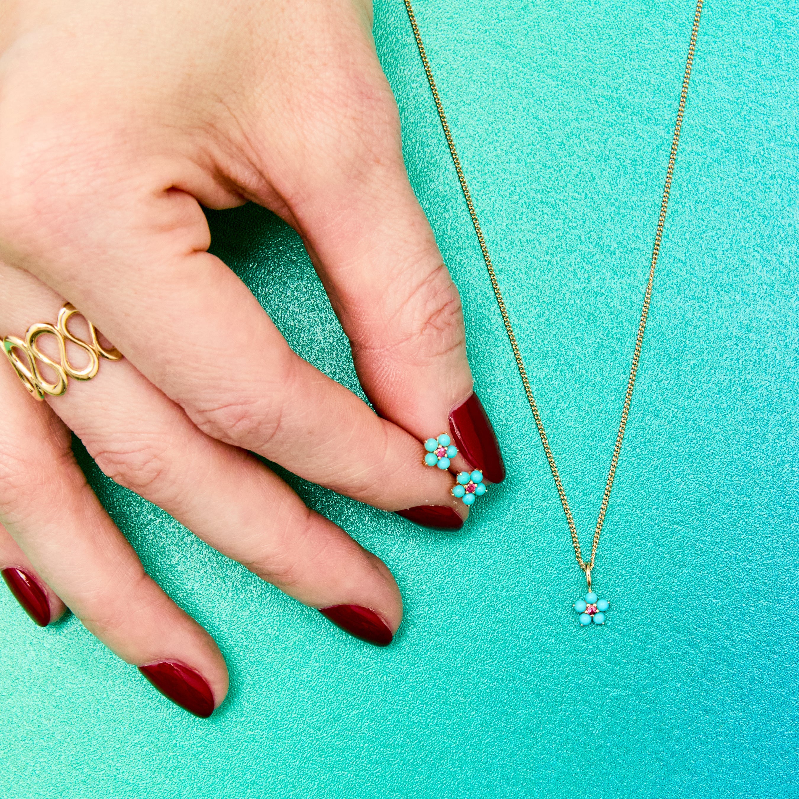 Turquoise and Tourmaline Aurora Charm by Ariel Gordon Jewelry - At Present Jewelry