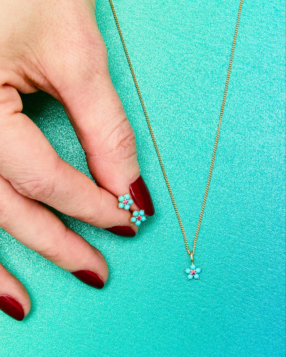 Turquoise and Tourmaline Aurora Charm by Ariel Gordon Jewelry - At Present Jewelry